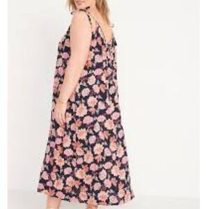 Old Navy Tie-Shoulder Tassel Floral Print All Day Maxi Swing Dress Plus Size 2X